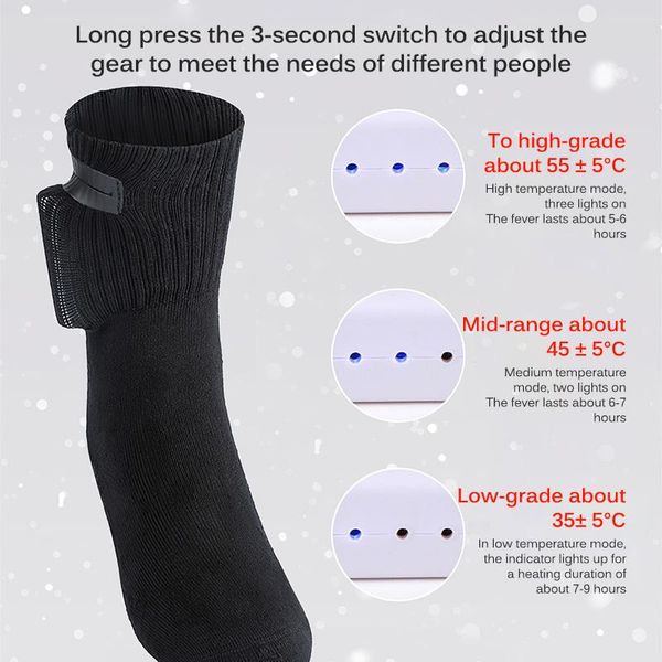 sports socks 2200mah 3.7v adjustable electric heated rechargeable battery warmer for women men winter indoor and outdoor, Black
sports socks 2200mah 3.7v adjustable electric heated rechargeable battery warmer for women men winter indoor and outdoor, Black