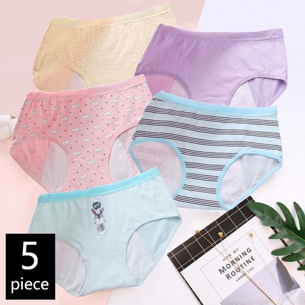 5 pcs/lot menstrual period panties women underwear leakproof cotton physiological ladies cartoon print briefs y200425, Black;pink
5 pcs/lot menstrual period panties women underwear leakproof cotton physiological ladies cartoon print briefs y200425, Black;pink