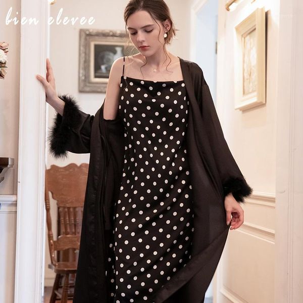 women sleepwear set robe pyjamas sets lace bathrobe night dress polka dot womens sleep suit silk satin femme lingerie1, Black;red
women sleepwear set robe pyjamas sets lace bathrobe night dress polka dot womens sleep suit silk satin femme lingerie1, Black;red