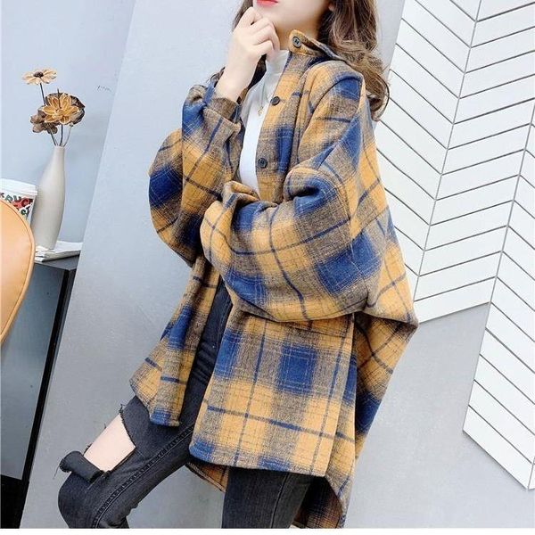 women's blouses & shirts spring autumn women coats brushed plaid vintage fashion thick female clothing loose european style, White
women's blouses & shirts spring autumn women coats brushed plaid vintage fashion thick female clothing loose european style, White