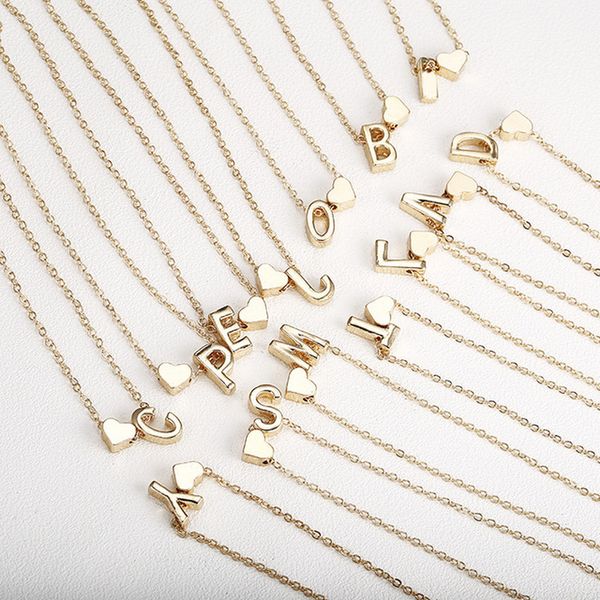 gold plated fashion heart necklace women wholesale letter initial necklace 45cm, Silver
gold plated fashion heart necklace women wholesale letter initial necklace 45cm, Silver