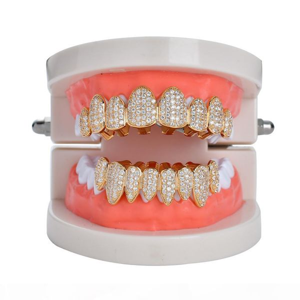 18k real gold teeth grillz caps iced out zircon 8 teeth & bottom vampire fangs dental grill set wholesale, Black
18k real gold teeth grillz caps iced out zircon 8 teeth & bottom vampire fangs dental grill set wholesale, Black