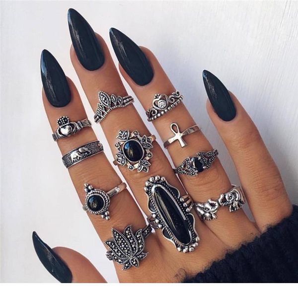 29 style women ring set punk geometric lotus cross boho finger kuckle rings femme indian jewelry vintage acc qylnci, Black;brown
29 style women ring set punk geometric lotus cross boho finger kuckle rings femme indian jewelry vintage acc qylnci, Black;brown