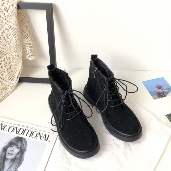 shoes lace up boots boots-women luxury designer flat heel winter footwear round toe rubber 2021 fashion rock autumn ankle low, Black
shoes lace up boots boots-women luxury designer flat heel winter footwear round toe rubber 2021 fashion rock autumn ankle low, Black