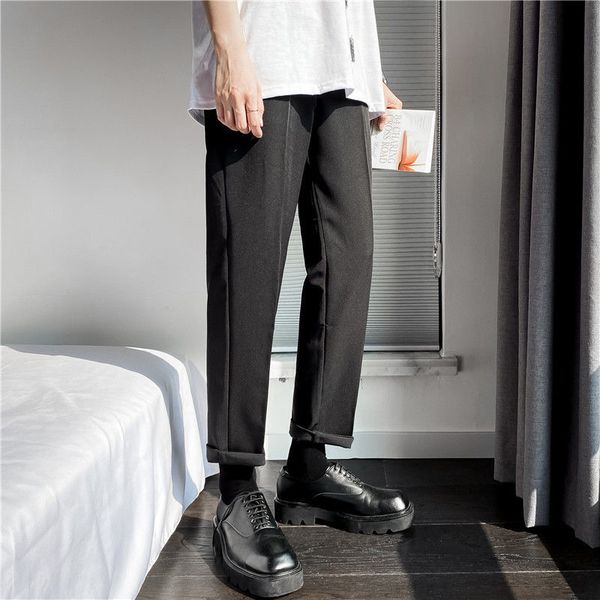 2021 male trousers spring new warm small nine-point falling down feeling pants robz, Black 
2021 male trousers spring new warm small nine-point falling down feeling pants robz, Black