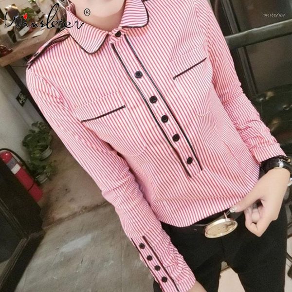 women's blouses & shirts spring european clothes blouse fashion women striped pockets button shirt long sleeve ropa mujer all match 20, White
women's blouses & shirts spring european clothes blouse fashion women striped pockets button shirt long sleeve ropa mujer all match 20, White