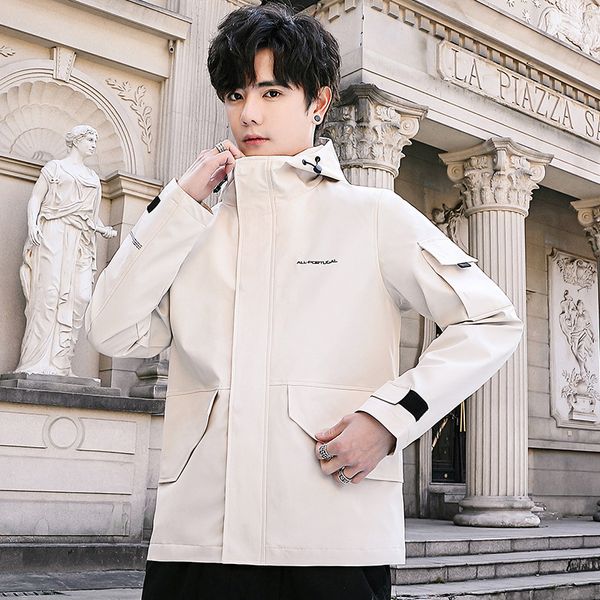 2021 the new autumn and winter new outdoors collar with hood breathable coat solid color men's fashion jacket 57f1, Black;brown
2021 the new autumn and winter new outdoors collar with hood breathable coat solid color men's fashion jacket 57f1, Black;brown