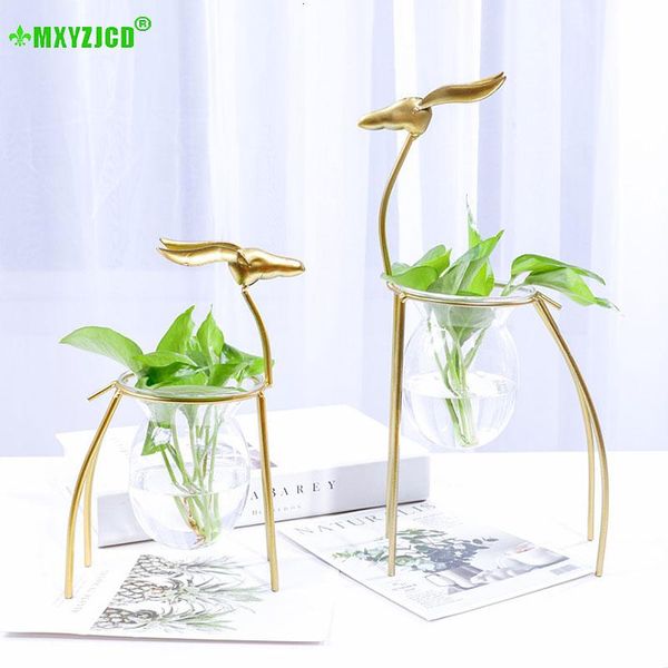 hydroponic plant glass vase wrought iron deer sculpture crafts transparent flower arrangement container home deskdecoration
hydroponic plant glass vase wrought iron deer sculpture crafts transparent flower arrangement container home deskdecoration