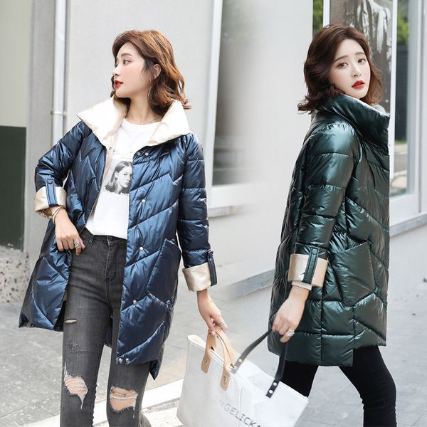 2020 new bright down jacket clothing women's korean loose medium length down thickened warm coat fashion down parka winter 203 lj201127, Black
2020 new bright down jacket clothing women's korean loose medium length down thickened warm coat fashion down parka winter 203 lj201127, Black