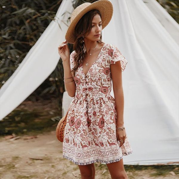vintage boho summer dress red floral elegant button women short sleeve v neck beach party dresses casual robe sundress, Black;gray
vintage boho summer dress red floral elegant button women short sleeve v neck beach party dresses casual robe sundress, Black;gray