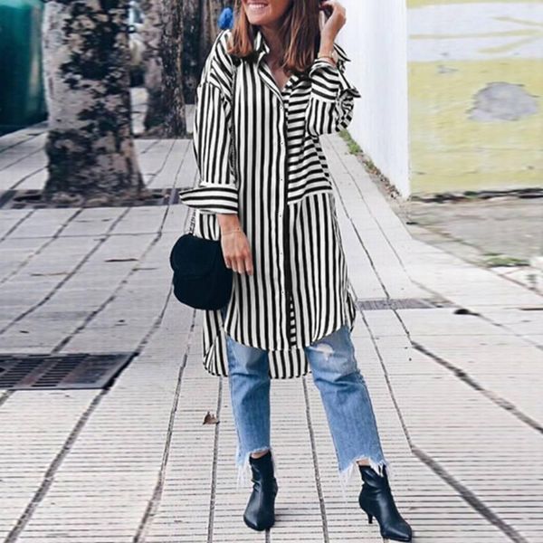 women casual striped blouses 2020 zanzea vintage turn-down collar office shirts ladies autumn long sleeve plus size blusas, White
women casual striped blouses 2020 zanzea vintage turn-down collar office shirts ladies autumn long sleeve plus size blusas, White