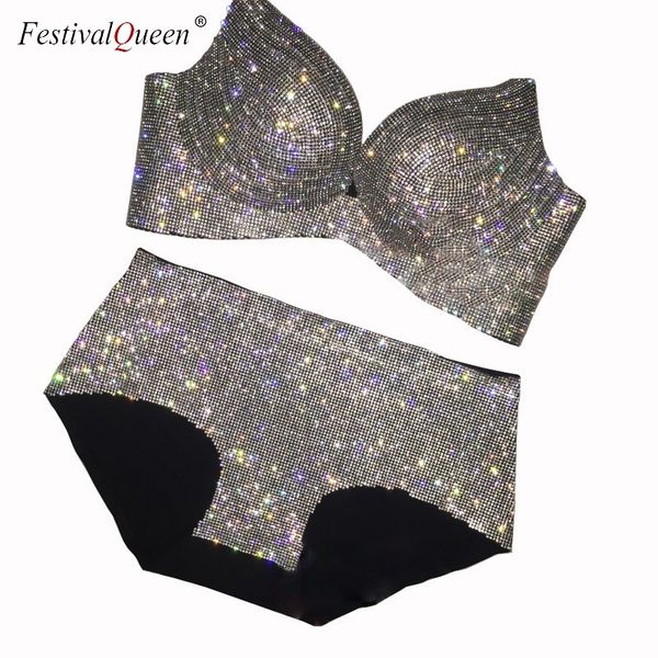 festivalqueen rhinestone bra two pieces set women luxury handmade padded bra sets gold silver c1211, Black;white
festivalqueen rhinestone bra two pieces set women luxury handmade padded bra sets gold silver c1211, Black;white