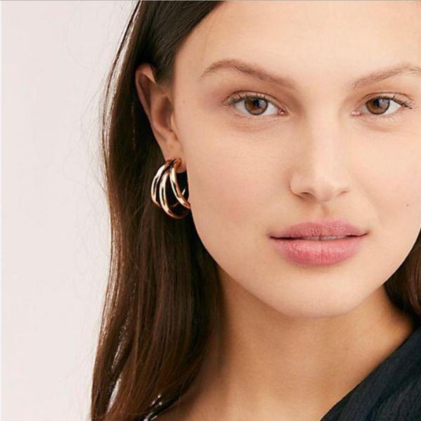 earring hoop stud steel material three tube together contact circle gold silver color plated for women girls gift, Golden;silver
earring hoop stud steel material three tube together contact circle gold silver color plated for women girls gift, Golden;silver