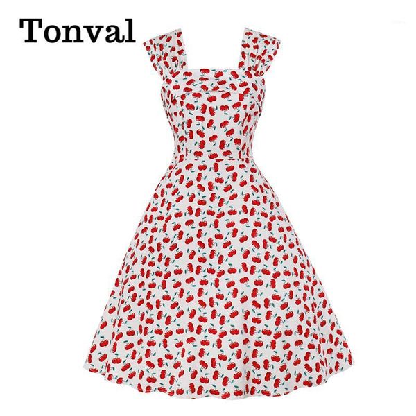 tonval square neck cute cherry print 50s style vintage pin up cotton dresses women sleeveless a line elegant party dress1, Black;gray
tonval square neck cute cherry print 50s style vintage pin up cotton dresses women sleeveless a line elegant party dress1, Black;gray