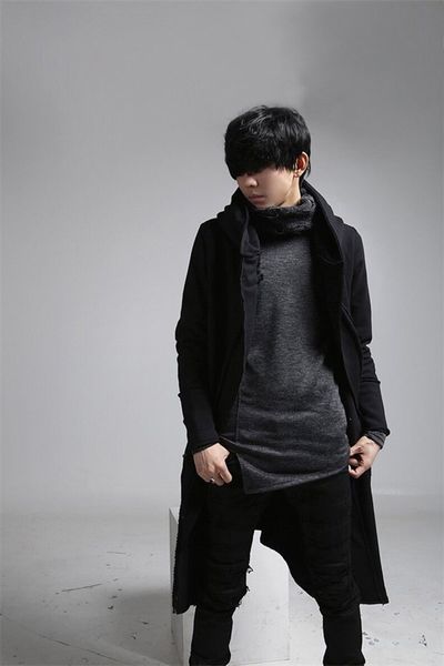 trendy brand men's mid-length dark black cloak cardigan hooded sweater male hip-hop loose casual cloak coat large size
trendy brand men's mid-length dark black cloak cardigan hooded sweater male hip-hop loose casual cloak coat large size