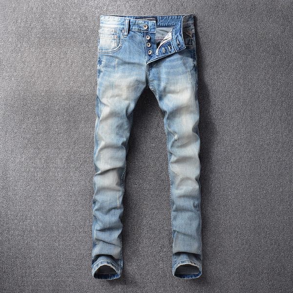 2021 new italian vintage fashion light blue slim fit retro designer men classical cotton denim pants 7nhw
2021 new italian vintage fashion light blue slim fit retro designer men classical cotton denim pants 7nhw