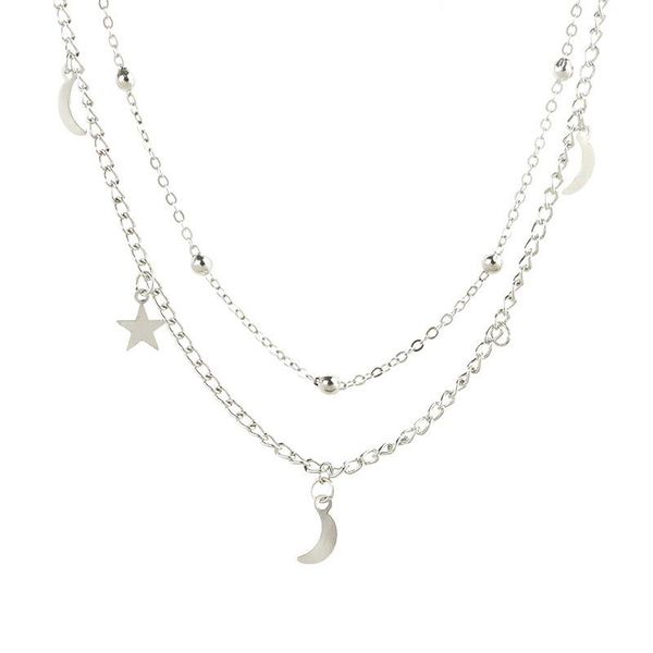 new fashion jewelry 2 layer star moon choker necklace nice gift for women girl new fashion wmtvqe, Silver
new fashion jewelry 2 layer star moon choker necklace nice gift for women girl new fashion wmtvqe, Silver