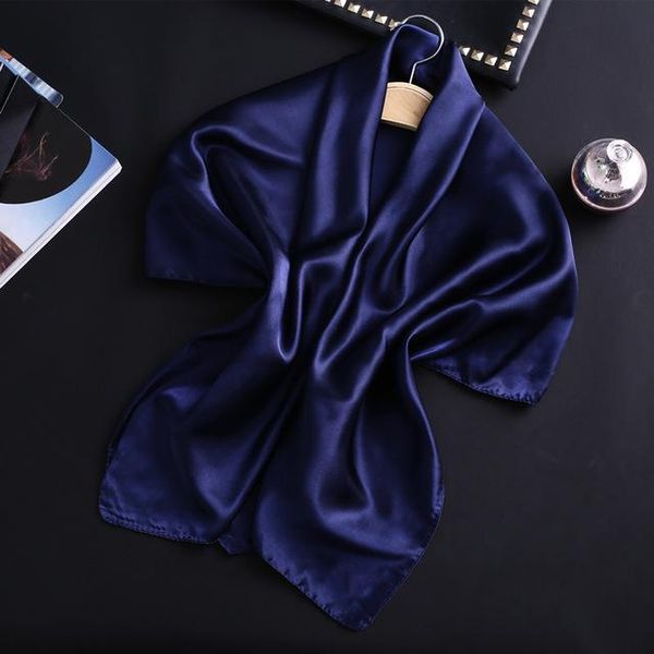 scarves 2021 silk square scarf for women hair tie band bandana solid color female foulard muslim hijab stores 90x90cm, Blue;gray
scarves 2021 silk square scarf for women hair tie band bandana solid color female foulard muslim hijab stores 90x90cm, Blue;gray