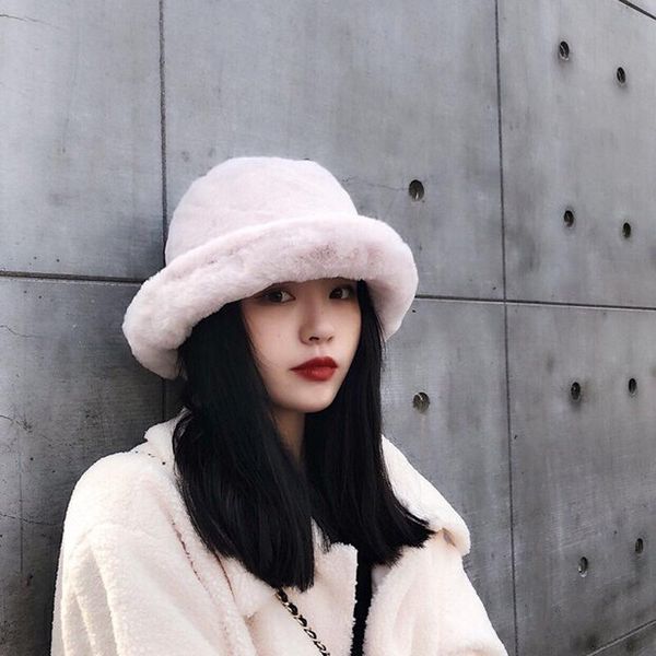 wide brim hats winter bucket hat for women flat cap fur thick warm plush bob casual solid color ladies all matched, Blue;gray
wide brim hats winter bucket hat for women flat cap fur thick warm plush bob casual solid color ladies all matched, Blue;gray