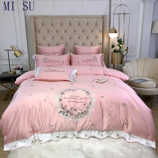 pink 60s satin silk cotton bedding set pastoral floral embroidery girl duvet cover flat/fitted sheet pillowcases home textile
pink 60s satin silk cotton bedding set pastoral floral embroidery girl duvet cover flat/fitted sheet pillowcases home textile