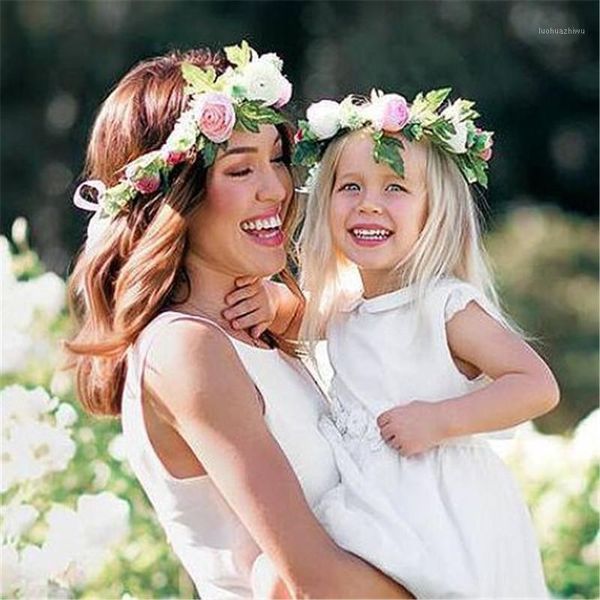 hair accessories 2021 mom and baby beach flower crown headband girls mommy child matching garland accessories1, Slivery;white 
hair accessories 2021 mom and baby beach flower crown headband girls mommy child matching garland accessories1, Slivery;white