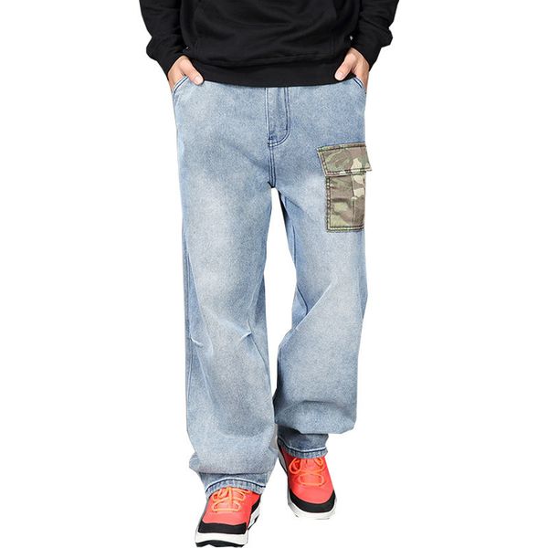 men's the biker's straight denim baggy brem pants with side pockets wdxd, Blue
men's the biker's straight denim baggy brem pants with side pockets wdxd, Blue