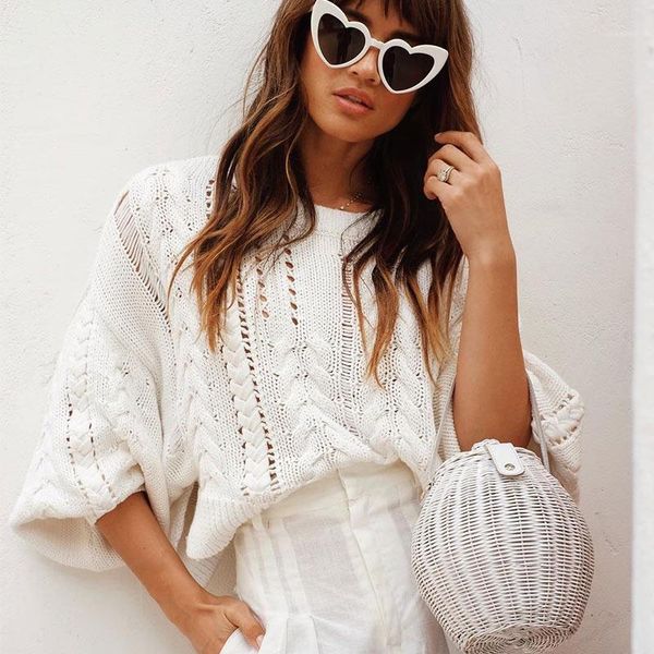 autumn sweater women hollow out loose knitted casual sweater pullovers women jumper1, White;black
autumn sweater women hollow out loose knitted casual sweater pullovers women jumper1, White;black