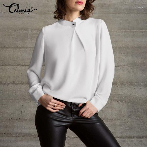 celmia elegant long sleeve women shirts 2020 fashion chiffon office ladies blouses solid color casual buttons work blusas1, White
celmia elegant long sleeve women shirts 2020 fashion chiffon office ladies blouses solid color casual buttons work blusas1, White