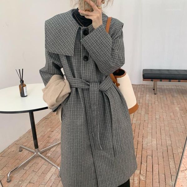 comelretro blends women plaid coats single breasted winter vintage elegant loose solid female chic casual long clothe1, Black
comelretro blends women plaid coats single breasted winter vintage elegant loose solid female chic casual long clothe1, Black