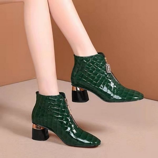 fhanchu women leather ankle boots2022 new autumn/winter shoesthick heelshort botaspointed toefront zipblackgreendropship, Black
fhanchu women leather ankle boots2022 new autumn/winter shoesthick heelshort botaspointed toefront zipblackgreendropship, Black