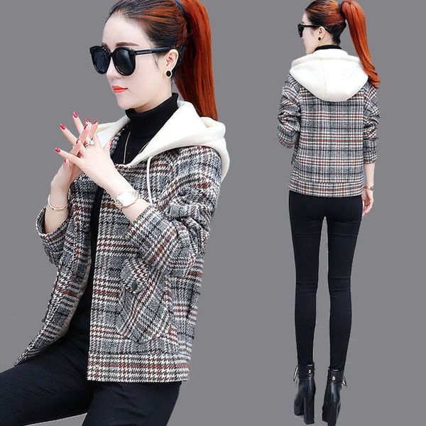 tartan coat wear fall / winter 2020 new versatile women's short small denim casual sweater, Black
tartan coat wear fall / winter 2020 new versatile women's short small denim casual sweater, Black