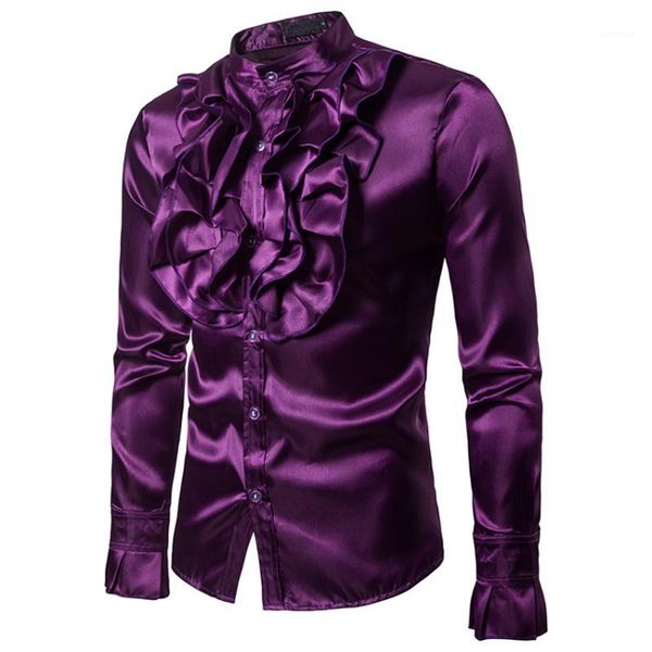 vintage frill ruffle dress shirt for men vicotorian costume gothic punk retro tee wedding party shirt halloween clothes man1, White;black
vintage frill ruffle dress shirt for men vicotorian costume gothic punk retro tee wedding party shirt halloween clothes man1, White;black