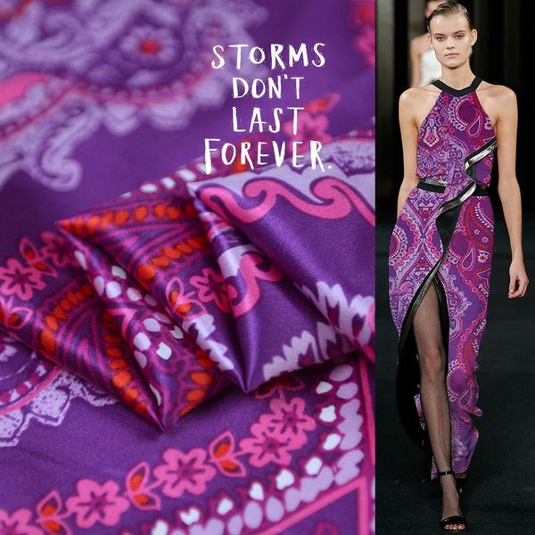 purple paisley cloth material soft silk satin charmeuse fabric for gown, Black;white
purple paisley cloth material soft silk satin charmeuse fabric for gown, Black;white