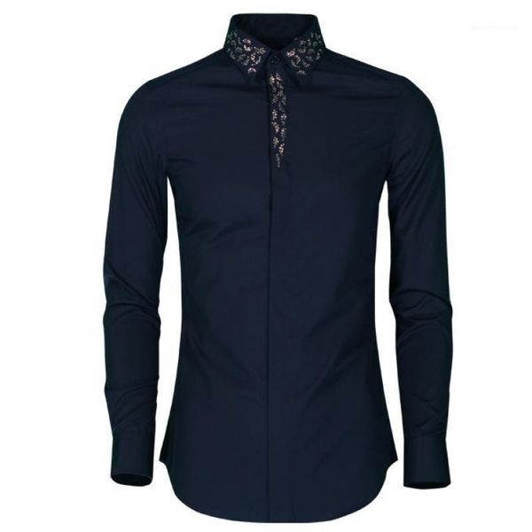 men's casual shirts collar inlay diamonds hight quality white black long sleeve men dress shirt fashion party wedding man shirts1
men's casual shirts collar inlay diamonds hight quality white black long sleeve men dress shirt fashion party wedding man shirts1