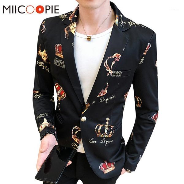 brand men blazer casual suit jacket 3d royal crown print slim fit tuxedo blazer hombre asian size nightclub stage streetwear 3xl1, White;black
brand men blazer casual suit jacket 3d royal crown print slim fit tuxedo blazer hombre asian size nightclub stage streetwear 3xl1, White;black