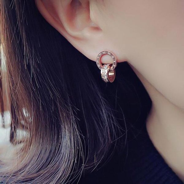 stud gold silver color roman numerals zircon earring for woman stainless steel fashion jewelry, Golden;silver
stud gold silver color roman numerals zircon earring for woman stainless steel fashion jewelry, Golden;silver