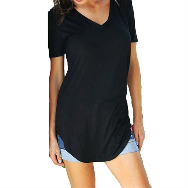 summer winter t shirt large sizes women t shirt solid v neck short long sleeve rounded hem long tshirt casual female, White
summer winter t shirt large sizes women t shirt solid v neck short long sleeve rounded hem long tshirt casual female, White