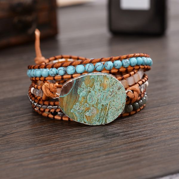 factoryb6t5women wrap faceted natural stone ocean new beads 5 strands leather bracelet femme dropshipping, Silver
factoryb6t5women wrap faceted natural stone ocean new beads 5 strands leather bracelet femme dropshipping, Silver