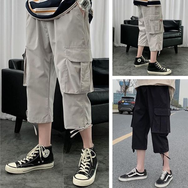 2020 summer multi-pocket cropped trousers men's tide brand casual plus size foot lace-up straight jogging pants men spodnie, Black
2020 summer multi-pocket cropped trousers men's tide brand casual plus size foot lace-up straight jogging pants men spodnie, Black