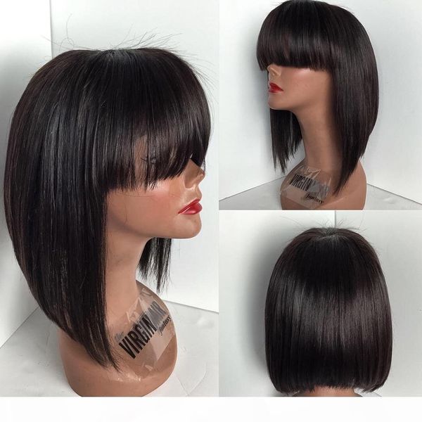 bob cut style glueless full lace wig with bang 130% density layered bob lace front wig natural color human hair, Black;brown
bob cut style glueless full lace wig with bang 130% density layered bob lace front wig natural color human hair, Black;brown
