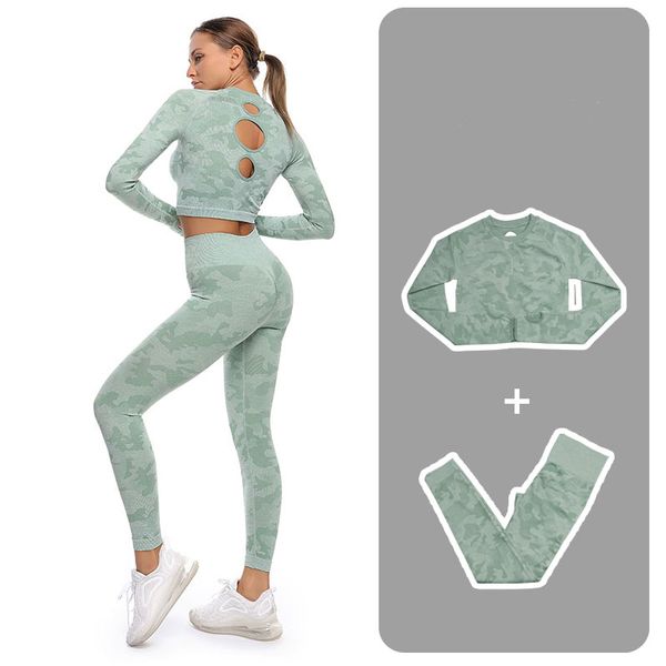 2pcs seamless women yoga set camouflage sportswear fitness clothes long sleeve crop high waist sports suits in gym indoor sports, White;red
2pcs seamless women yoga set camouflage sportswear fitness clothes long sleeve crop high waist sports suits in gym indoor sports, White;red