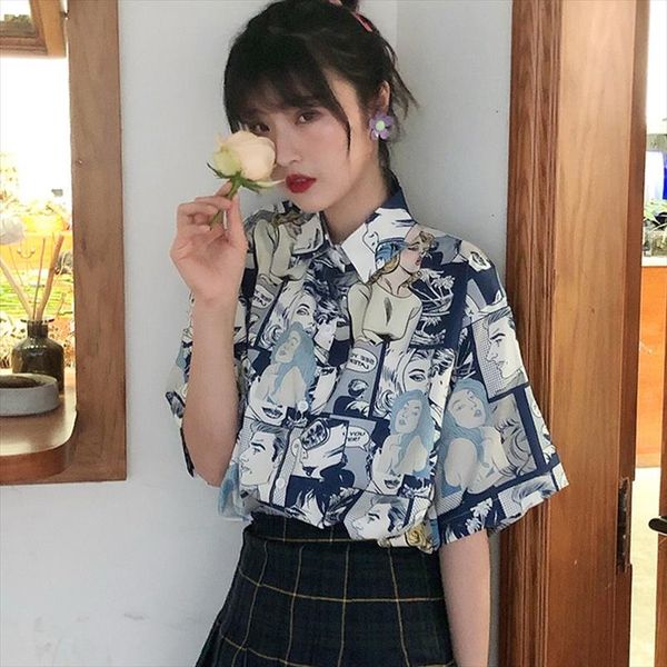 harajuku мультфильм печати летняя женская блузы punk сыпучие с коротким рукавом корейский дамы kawaii tops drop доставка, White
harajuku мультфильм печати летняя женская блузы punk сыпучие с коротким рукавом корейский дамы kawaii tops drop доставка, White