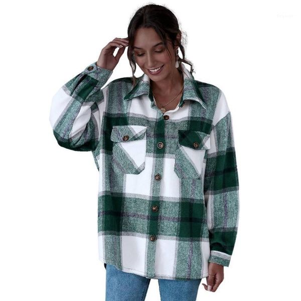 women's retro loose casual plaid cardigan thicken plaid shirt jacket green1, Black;brown
women's retro loose casual plaid cardigan thicken plaid shirt jacket green1, Black;brown
