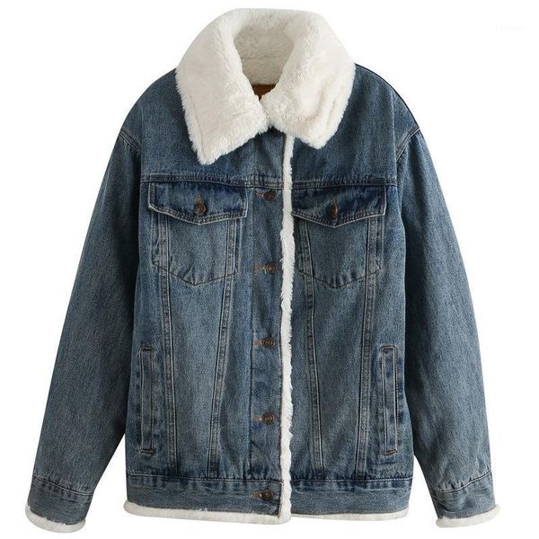 2021 autumn winter retro plus velvet thick lamb wool denim jacket female loose bf wind wild student short1, Black
2021 autumn winter retro plus velvet thick lamb wool denim jacket female loose bf wind wild student short1, Black
