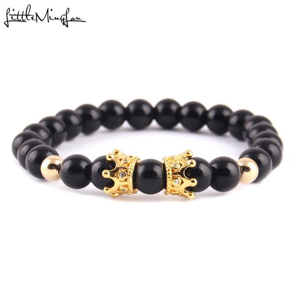little minglou luxury 8mm black bead men bracelet cz crown charm braided bracelets & bangles for women jewelry party gift, Golden;silver
little minglou luxury 8mm black bead men bracelet cz crown charm braided bracelets & bangles for women jewelry party gift, Golden;silver