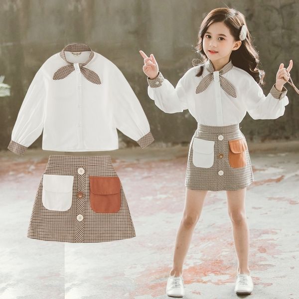 girls clothes set bow blouse + plaid skirt 2pcs clothes for girls spring teenage kids girls clothes 6 8 10 12 13 14 year y200325, White
girls clothes set bow blouse + plaid skirt 2pcs clothes for girls spring teenage kids girls clothes 6 8 10 12 13 14 year y200325, White