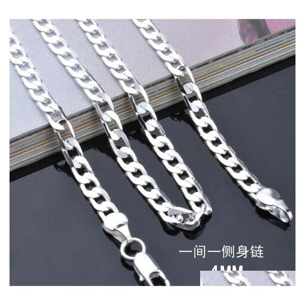 fashion men's jewelry 925 sterling silver plated 4mm 16-24inches chain necklace shipping me8de
fashion men's jewelry 925 sterling silver plated 4mm 16-24inches chain necklace shipping me8de