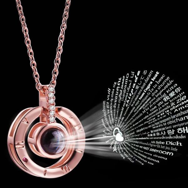 drop shipping rose gold color 100 languages i love you projection pendant necklace romantic love memory wedding necklaces, Silver
drop shipping rose gold color 100 languages i love you projection pendant necklace romantic love memory wedding necklaces, Silver