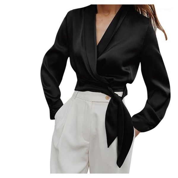 women's blouses & shirts 2021 women's black blouse short cardigan v-neck strap long sleeve womens and elegant bluzki damskie ropa, White
women's blouses & shirts 2021 women's black blouse short cardigan v-neck strap long sleeve womens and elegant bluzki damskie ropa, White