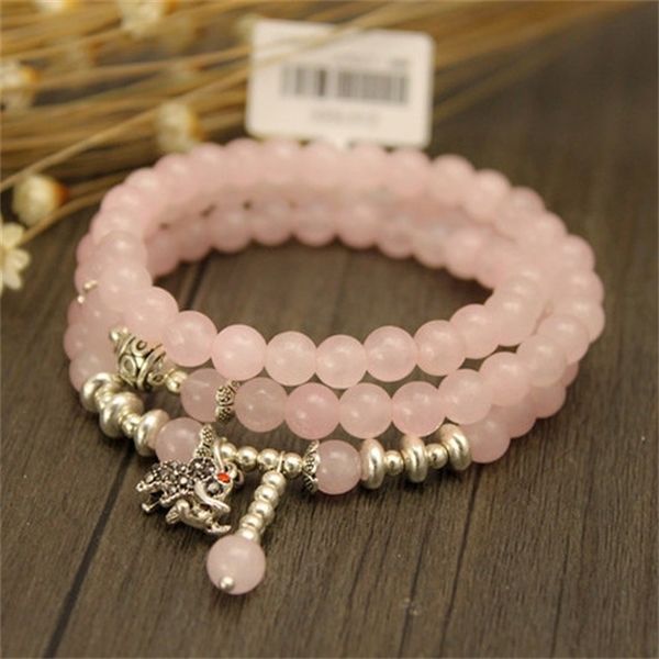 natural rose quartz crystal stone korea fashion beaded bracelets silver color elephant pendant great friendship gift q1128 q1209, Black
natural rose quartz crystal stone korea fashion beaded bracelets silver color elephant pendant great friendship gift q1128 q1209, Black